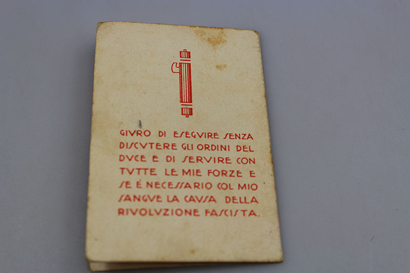 Tessera ONB "Piccola Italiana" IX°