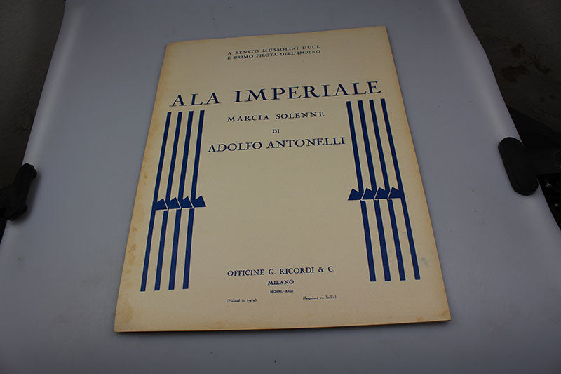 Spartito musicale della marcia dedicata a Benito Mussolini