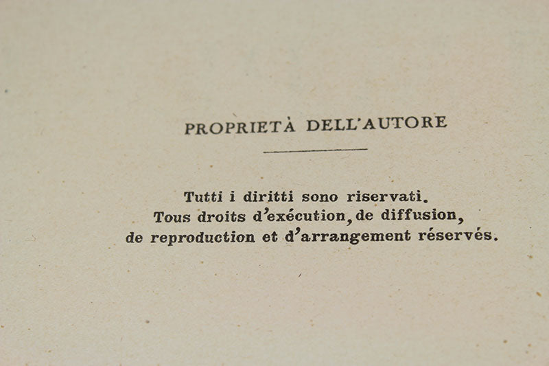 Spartito musicale della marcia dedicata a Benito Mussolini