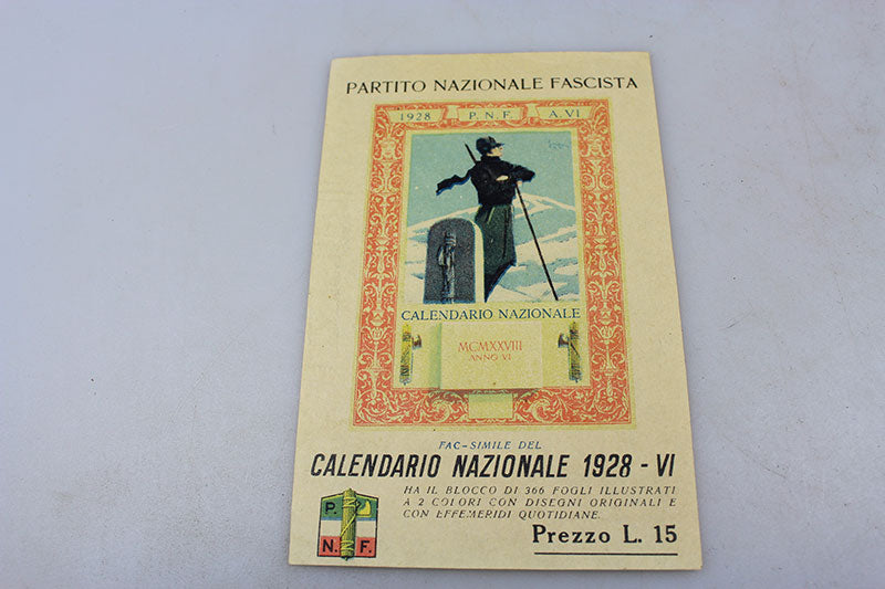 Volantino calendario PNF 1928