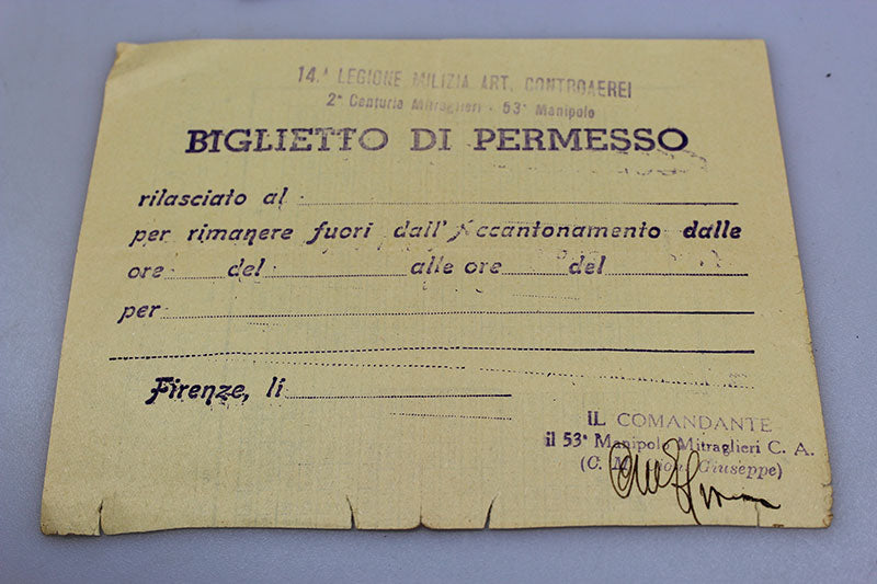 Documenti/permessi MVSN Firenze