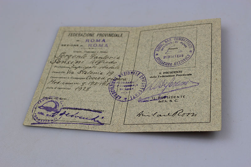 Tessera ANC 1938 + Documento