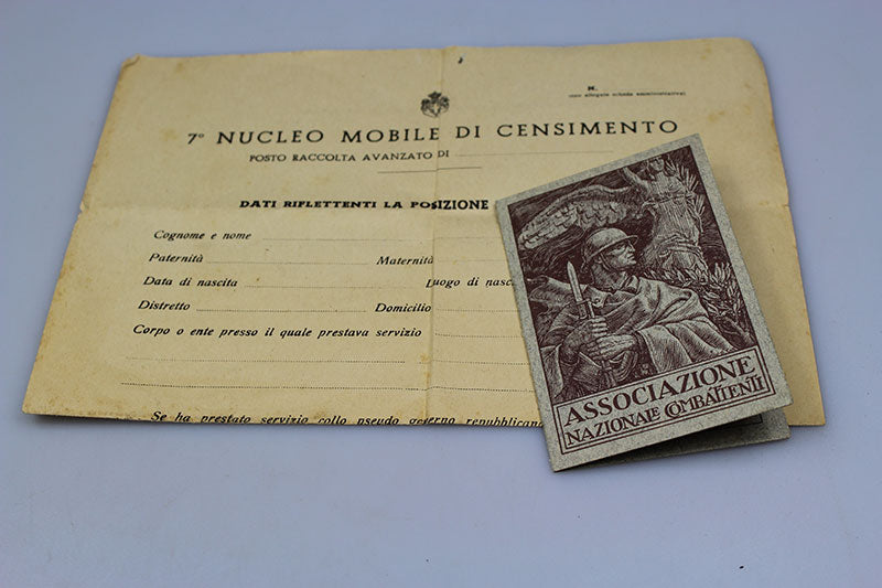 Tessera ANC 1938 + Documento
