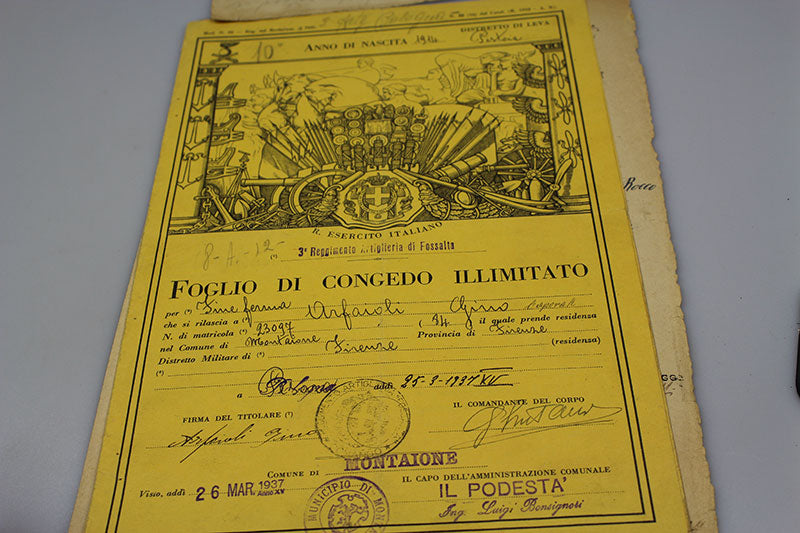 # 3 fogli Congedo REI WW2