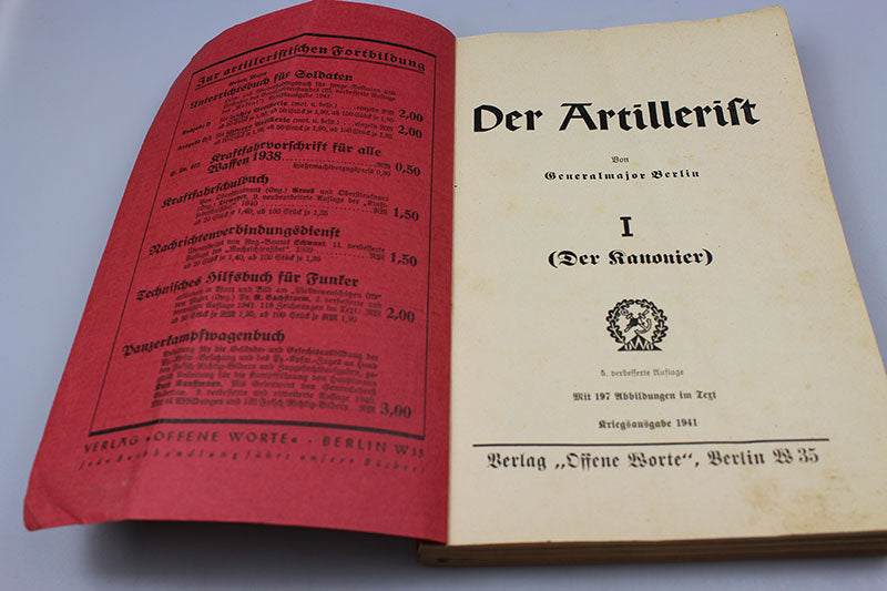 "Der Artillerist" Volume 1 - Der Kannonier. Manuale 1941