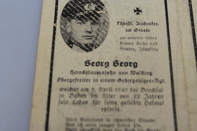 Sterbebilder tre fratelli, due Gebirgsjager
