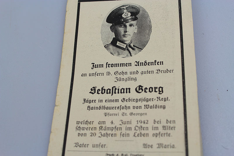 Sterbebilder tre fratelli, due Gebirgsjager