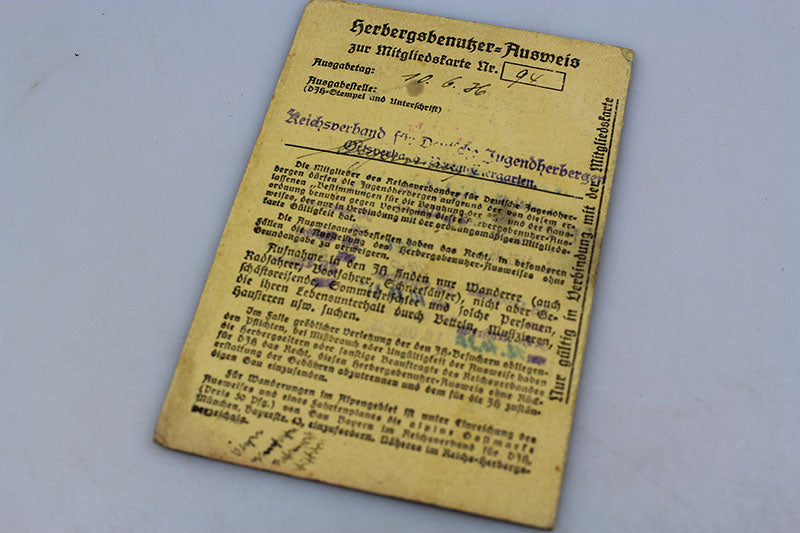 Tessera "Reichsverband fur Deutsche Jugendherbergen"