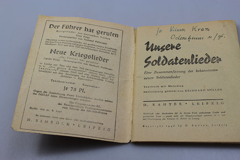"Unsere Soldaten Lieder"  1942