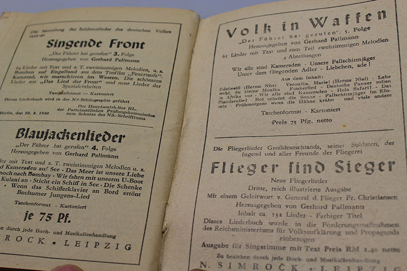 "Unsere Soldaten Lieder"  1942
