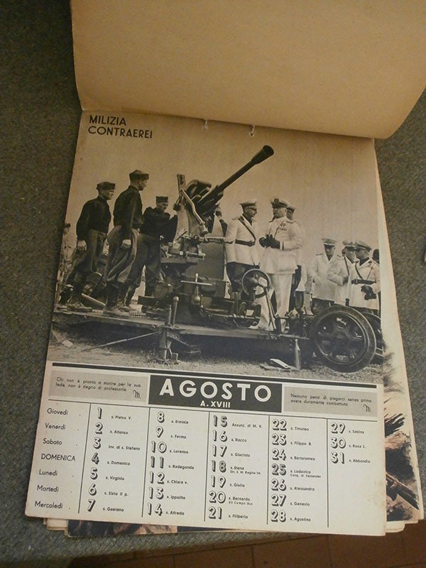 Calendario  MVSN  XVIII°