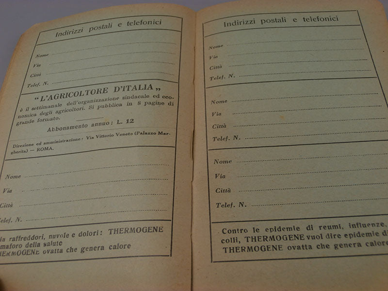 "Agenda agricola" anno 1933 XI° E.F