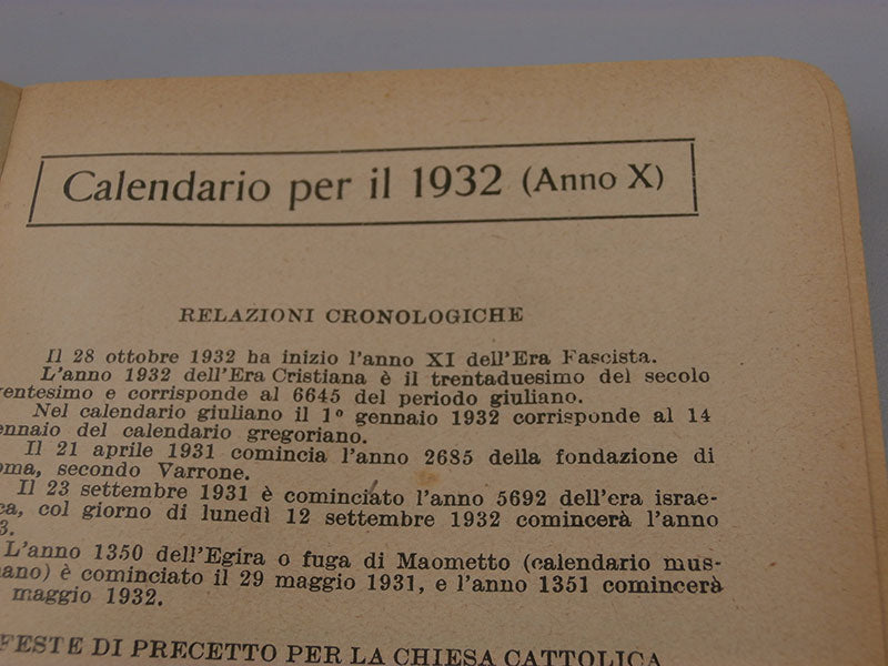 "Agenda agricola" anno 1932 X° E.F