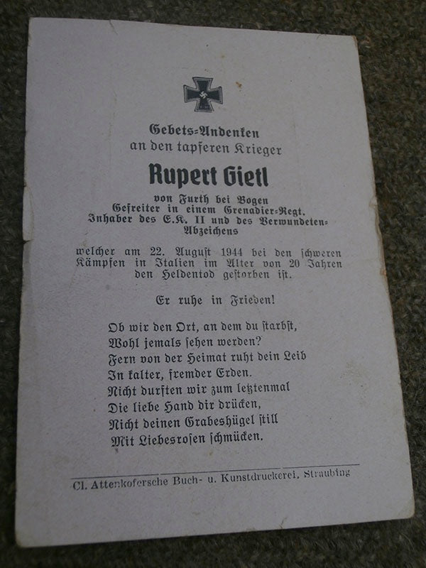 Sterbebilder 23/9/44  Italia