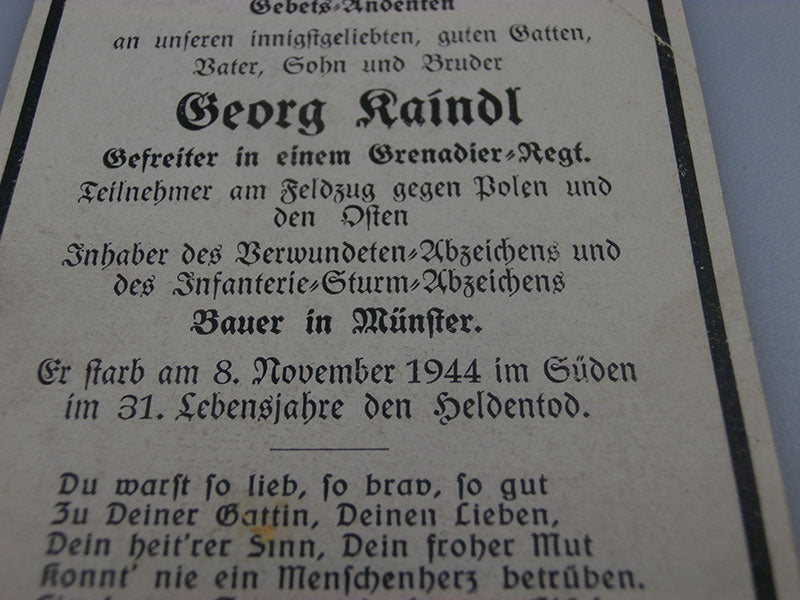 Sterbebilder Sud Front 8/10/44