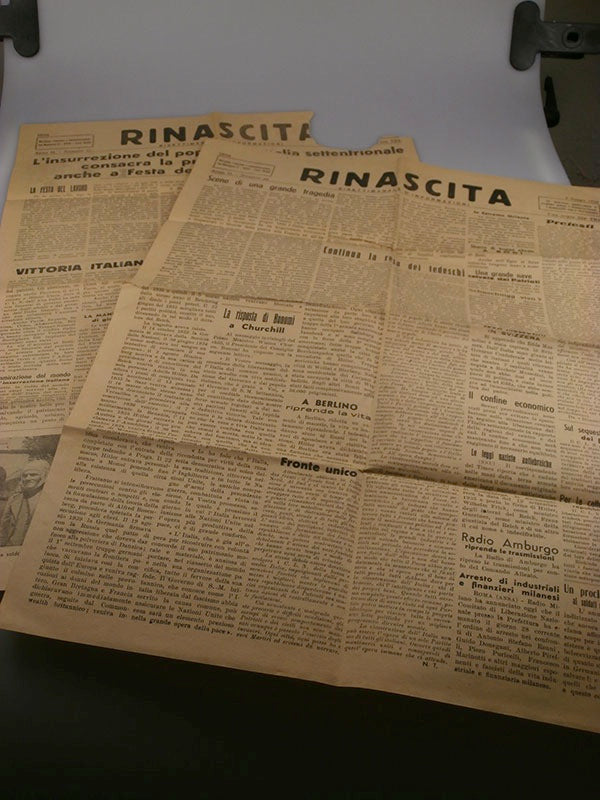 "Rinascita" due numeri del 3 e 6 Maggio 1945