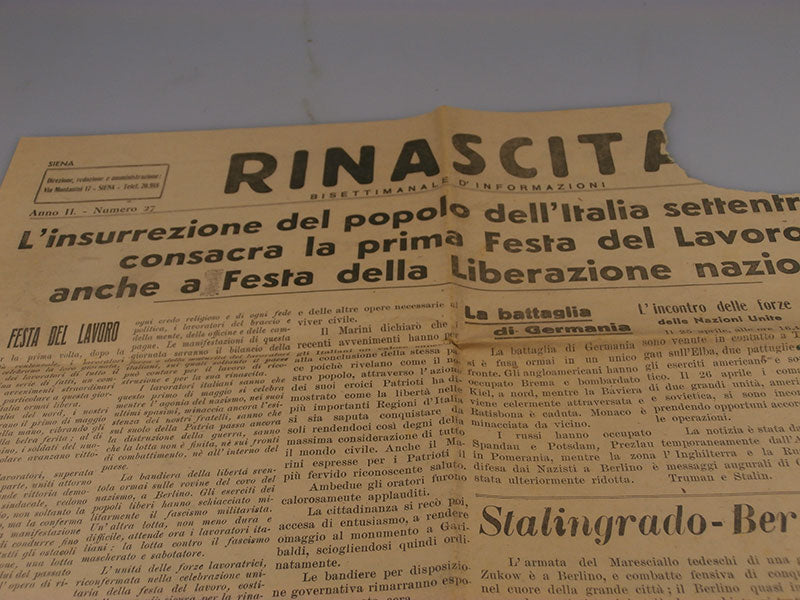 "Rinascita" due numeri del 3 e 6 Maggio 1945