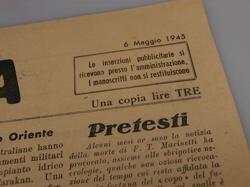 "Rinascita" due numeri del 3 e 6 Maggio 1945
