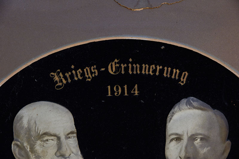 Quadro in cornice d'epoca raffigurante Franz Josef e Wilhelm II - cm 58x48